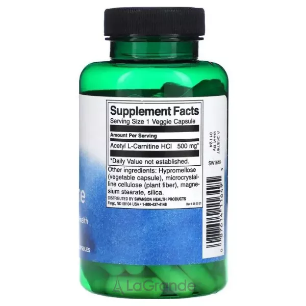 Swanson Acetyl L-Carnitine 500 mg ������ L-�������� 500 ��