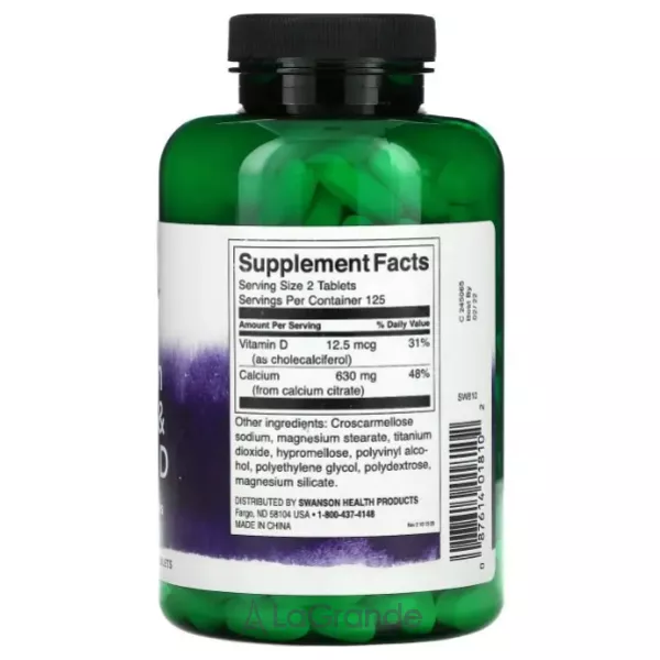 Swanson Calcium Citrate & Vitamin D3 ������� ������� ������� ������ �� ����� �3