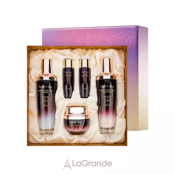 FarmStay Grape Stem Cell Skin Care 3Set (ton150ml + ton/30ml + em/150ml + em/30ml + cr/50ml) ����������������� ����� ������� ��� ���� � �������-��������