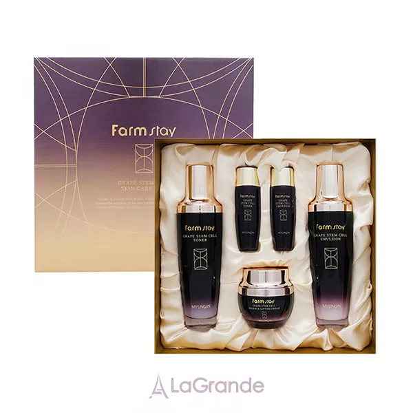 FarmStay Grape Stem Cell Skin Care 3Set (ton150ml + ton/30ml + em/150ml + em/30ml + cr/50ml) ����������������� ����� ������� ��� ���� � �������-��������