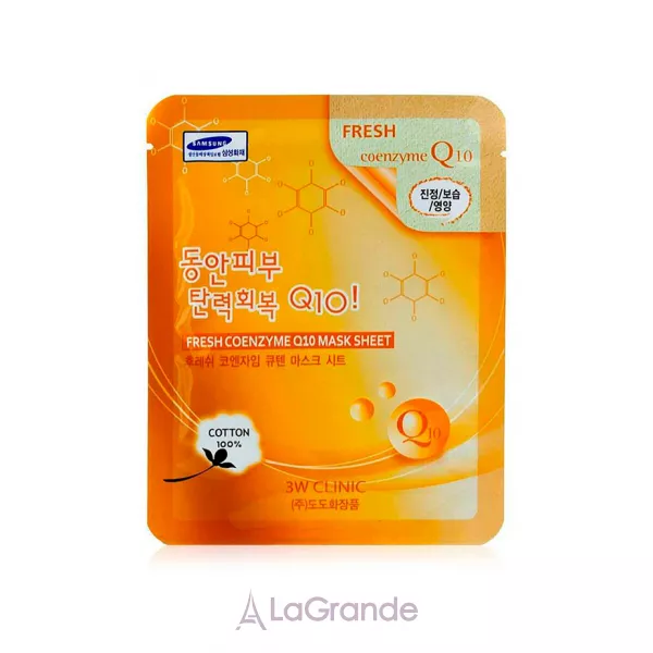 3W Clinic Fresh Coenzyme Q10 Mask Sheet �������� ����� ��� ���� � ��������� Q10