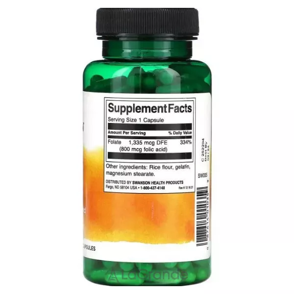 Swanson Folic Acid ������� ������� �������� �������  800 ���