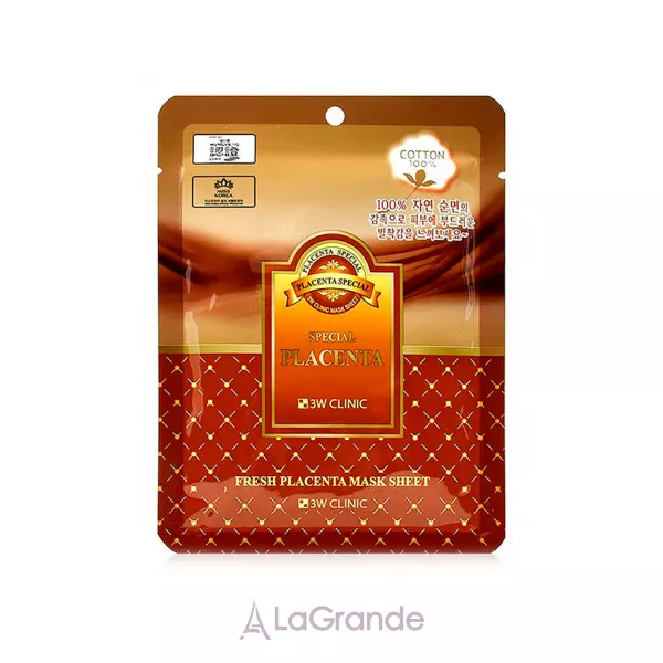 3W Clinic Fresh Placenta Mask Sheet �������� ����� ��� ������� � ���������� ��������
