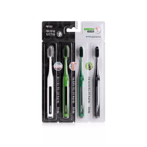 Median Bamboo Charcoal Toothbrush 4 Set ���� ������ ����� � ���������� �������