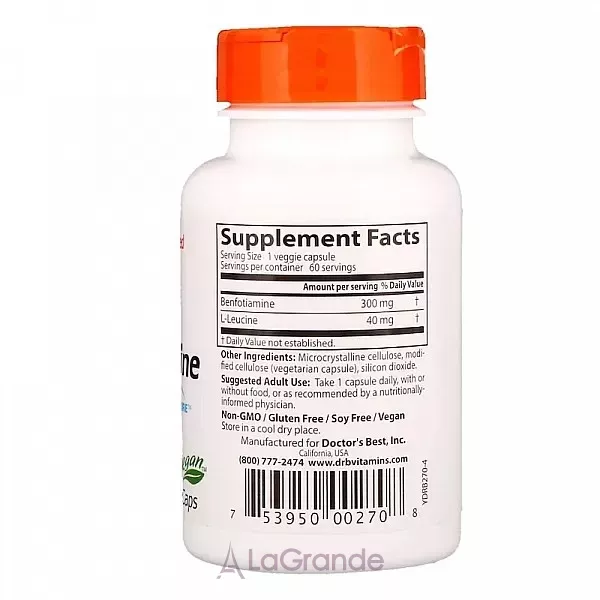 Doctor's Best Benfotiamine 300 with BenfoPure ������� ��� �������� ���������� ������ ���������� ������� 