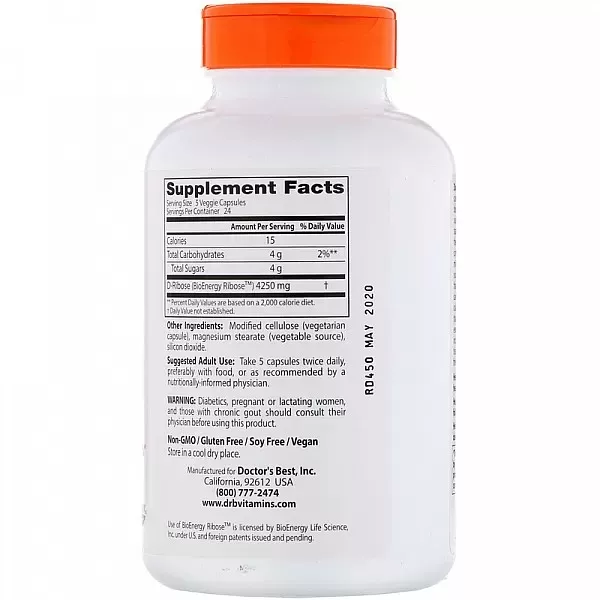 Doctor's Best D-Ribose with BioEnergy Ribose ������� ������� ��� ����������� ��������� ������� 