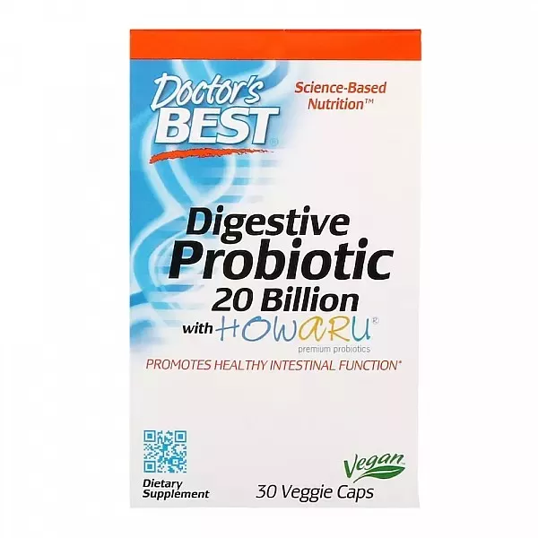 Doctor's Best Digestive Probiotic 20 Billion with Howaru ���������� ��� �����������, 20 ���� ���