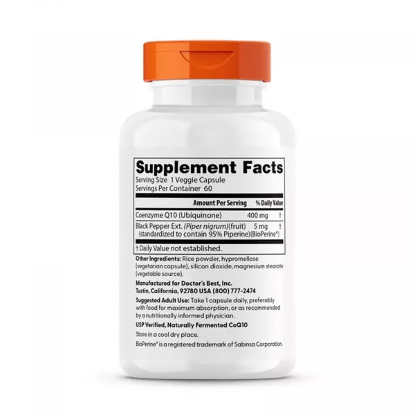Doctor's Best High Absorbnion CoQ10 with Bioperine 400 mg ����������� ������� 