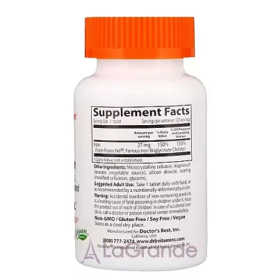 Doctor's Best High Absorption Iron with Ferrochel 27 mg ĳ  