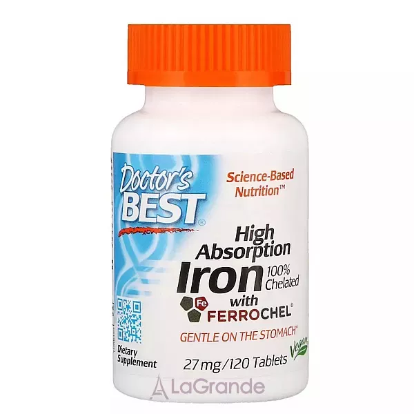 Doctor's Best High Absorption Iron with Ferrochel 27 mg ĳ������ ������� 