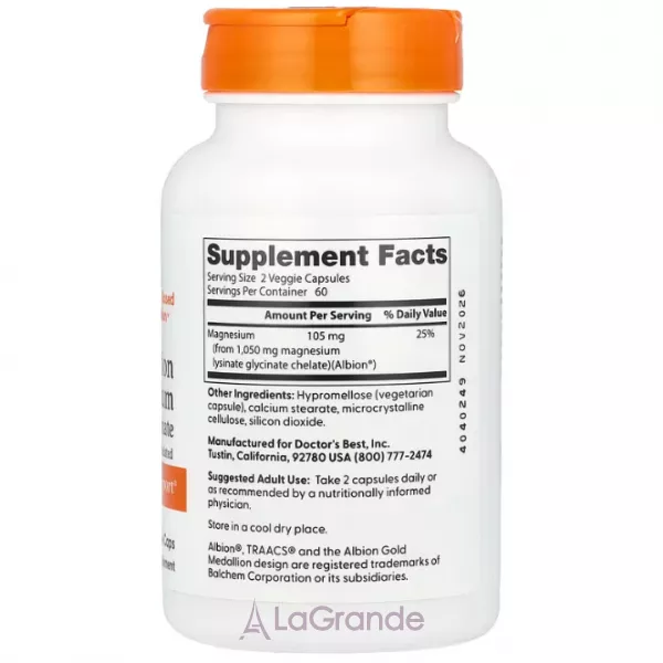 Doctor's Best High Absorption Magnesium 105 mg ĳ������ ������� 