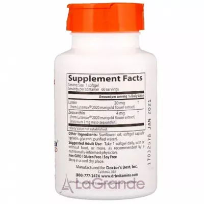 Doctor's Best Lutein with Lutemax 2020 ³   