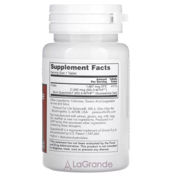 Protocol for Life Balance 5-Methyl Folate 1000 mcg ������� ������� ��� ��������� ����������� ������������ � ������ 