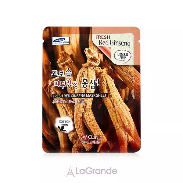 3W Clinic Fresh Red Ginseng Mask Sheet �������� ����� ��� ������� � ���������� ��������� ��������