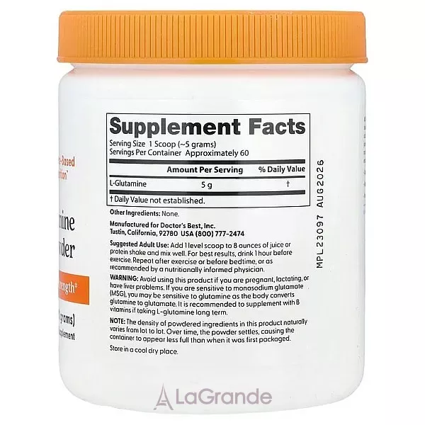 Doctor's Best Pure L-Glutamine Powder ������������ 