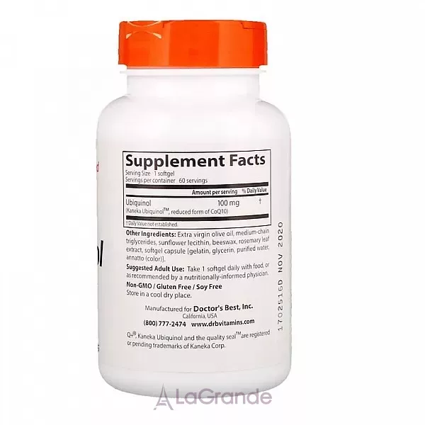 Doctor's Best Ubiquinol with Kaneka Q+ 100 mg ĳ������ ������� 