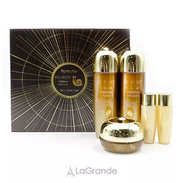 FarmStay Escargot Noblesse Intensive Skin Care 3Set (ton/150ml + em/150ml + ton/30ml + em/30ml+ f/cr/50g) ���� ������, �� ��������, � ���������� ������������ ������� ��� ������� � �������� �������