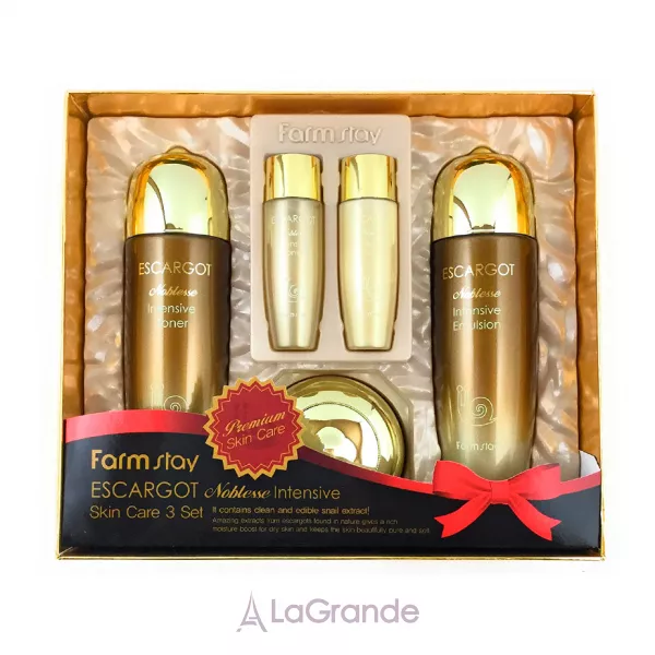 FarmStay Escargot Noblesse Intensive Skin Care 3Set (ton/150ml + em/150ml + ton/30ml + em/30ml+ f/cr/50g) ���� ������, �� ��������, � ���������� ������������ ������� ��� ������� � �������� �������
