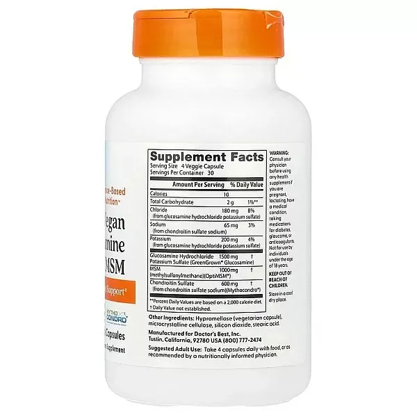 Doctor's Best Vegan Glucosamine Chondroitin MSM �������������� ������� ������� ��� �������� ��������, �����, ���� � ������ 