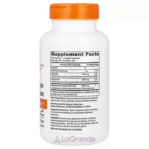 Doctor's Best Vegan Glucosamine 1500 mg �������������� ������� ������� ��� �������� �������� 