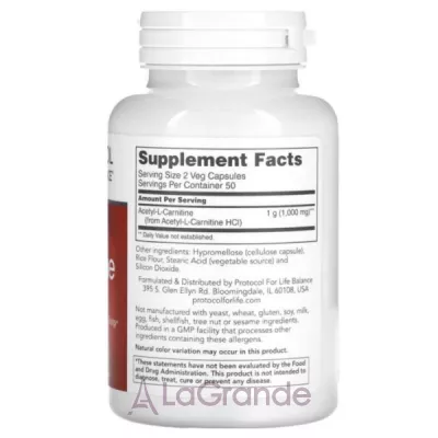 Protocol for Life Balance Acetyl-L-Carnitine 500 mg         㳿 