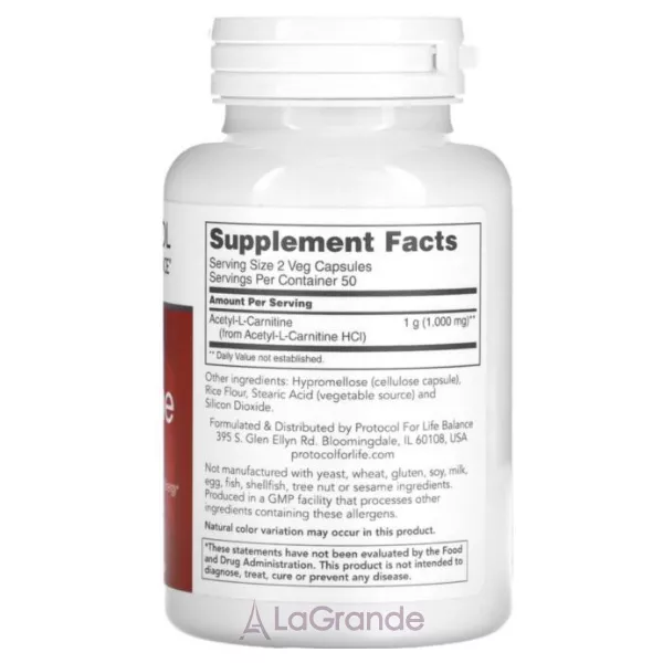 Protocol for Life Balance Acetyl-L-Carnitine 500 mg ������� ������� ��� ��������� �������� ������ � ��������� ������� 