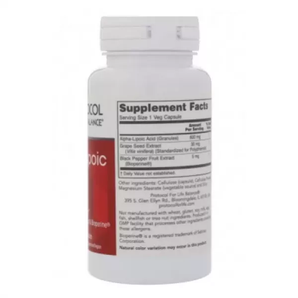 Protocol for Life Balance Alpha-Lipoic Acid 600 mg ������� ������� �����-�������� ������� 600 �� � �������������� ��������