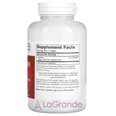 Protocol for Life Balance L- Arginine 1000 mg       