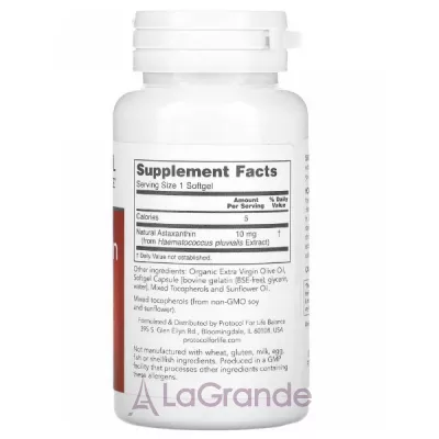 Protocol for Life Balance Astaxanthin 10 mg     