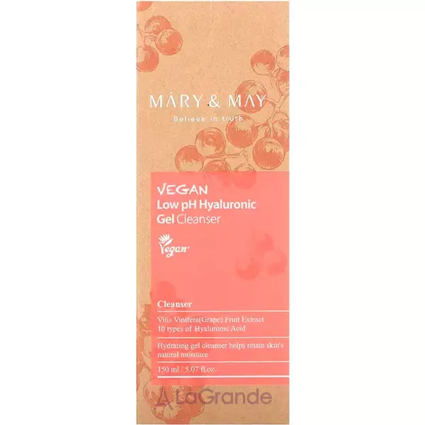 Mary & May Vegan Low pH Hyaluronic Gel Cleanser ��������� ������������ ��������� ���� � ������ pH ��� ����