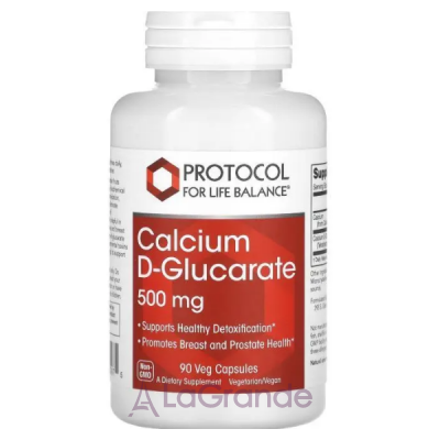 Protocol for Life Balance Calcium D-Glucarate 500 mg       