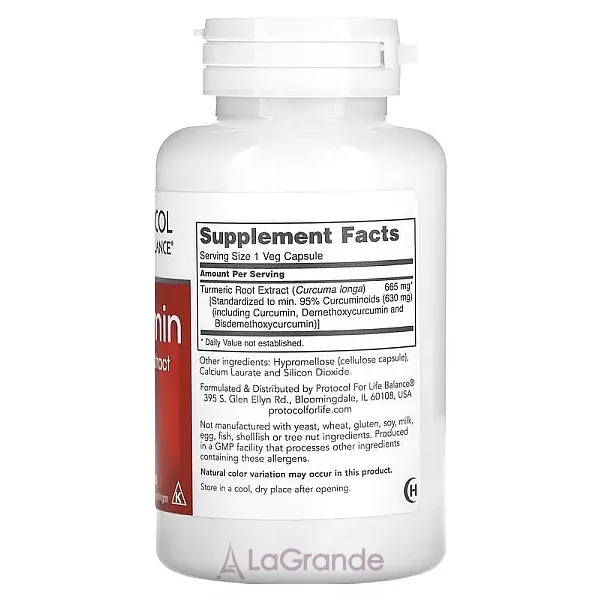 Protocol for Life Balance Curcumin Turmeric Root Extract 665 mg ������� ������� ��� �������� �������� ������������ ��������� 