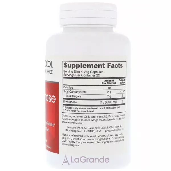 Protocol for Life Balance D-Mannose 500 mg ������� ������� ��� �������� ������'� ����������� ������ 