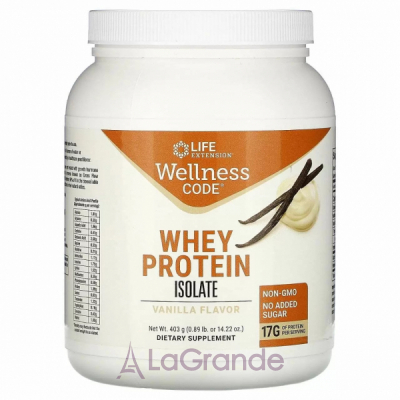 Life Extension Whey Protein Isolate Vanilla Flavor   ,   