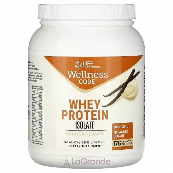 Life Extension Whey Protein Isolate Vanilla Flavor ������ ������������� �����, �� ������ ������