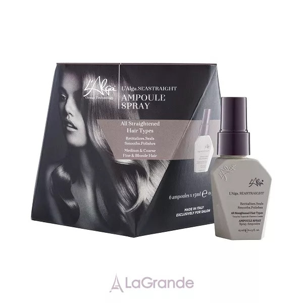 L�Alga  Seastraight All Straightened Hair Types Ampoule Spray ����������� ������ ��� ������������ ������� � �������