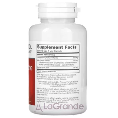 Protocol for Life Balance L-Glutathione 500 mg       