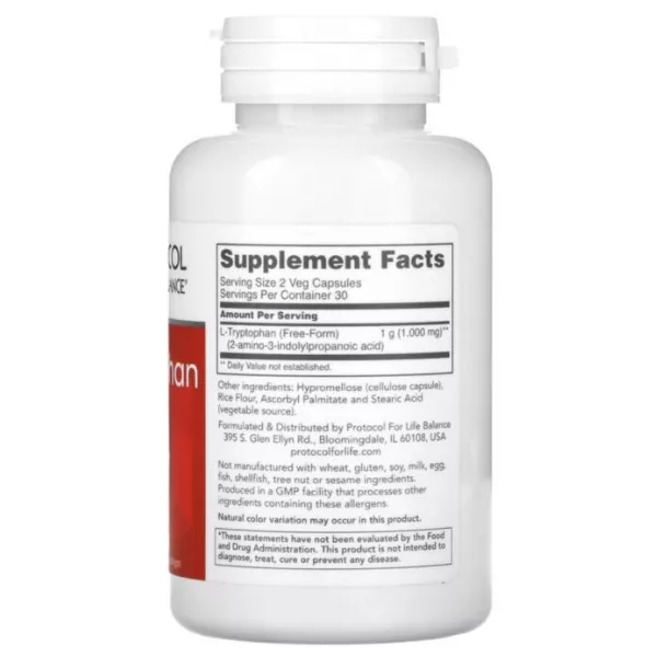 Protocol for Life Balance L-Tryptophan 500mg ������� ������� ��� ����������� ���  � ������������  