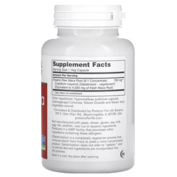 Protocol for Life Balance Raw Maca 750 mg ������� ������� ��� ����������� �������� ������� ������� 