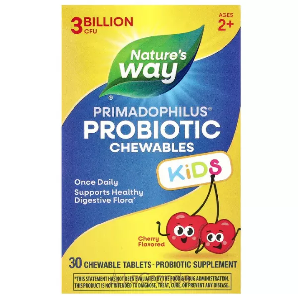 Nature's Way Primadophilus Kids 3 Billion CFU Cherry Flavored �������� ��� ����, 3 ���� ���, � ������ �����