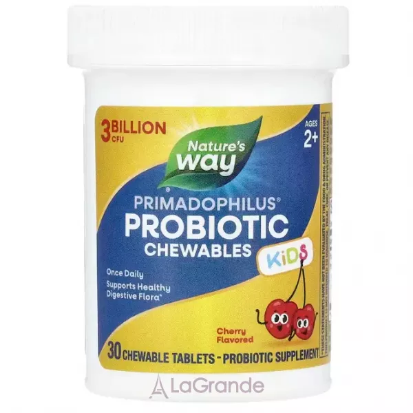 Nature's Way Primadophilus Kids 3 Billion CFU Cherry Flavored �������� ��� ����, 3 ���� ���, � ������ �����