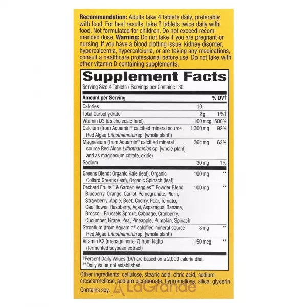 Nature's Way Alive! Calcium Max Absorption Bone Support �������� ��� ���������� ������ 