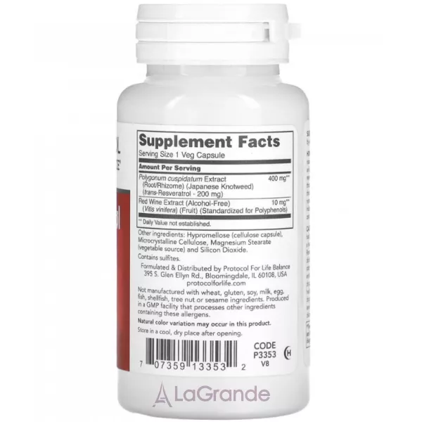 Protocol for Life Balance Resveratrol 200mg ������� ������� ��� �������� �������-������� ������� 