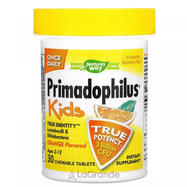 Nature's Way Primadophilus Kids Orange Flavor ��������� ��� ����, 3 ���� ���, � ������ ���������