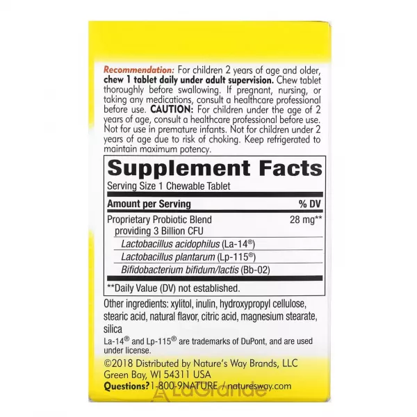 Nature's Way Primadophilus Kids Orange Flavor ��������� ��� ����, 3 ���� ���, � ������ ���������
