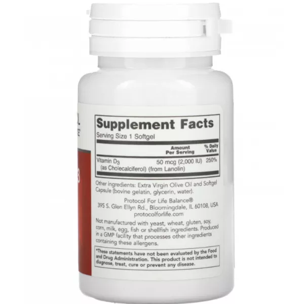 Protocol for Life Balance Vitamin D-3  2000IU ������� D3 ������� ������������� 2000 �� � ������ ���������