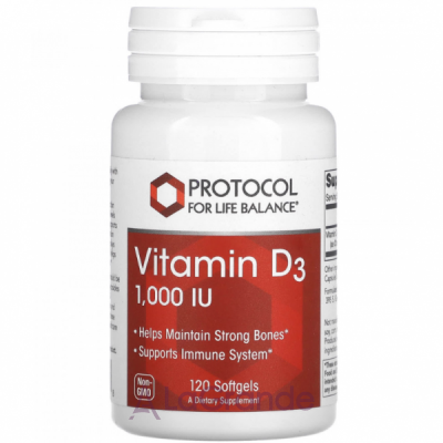 Protocol for Life Balance Vitamin D-3 1000IU  D3 1000    