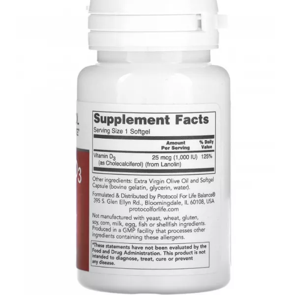 Protocol for Life Balance Vitamin D-3 1000IU ������� D3 1000 �� � ������ ���������