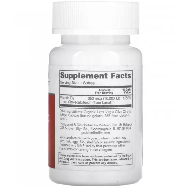 Protocol for Life Balance Vitamin D3 10,000 IU ������� D3 10 000 �� � ������ ���������