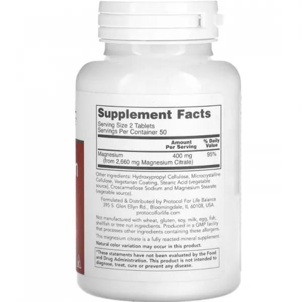 Protocol for Life Balance Magnesium Citrate 200mg ������� ������� ��� ��������� ������� � ��������-���������� ������ 